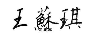 王正良王蘇琪行書個性簽名怎么寫