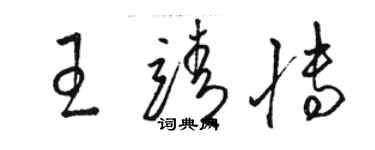 駱恆光王靖博草書個性簽名怎么寫