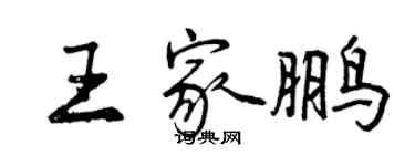 曾慶福王家鵬行書個性簽名怎么寫