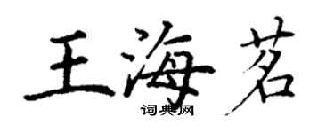 丁謙王海茗楷書個性簽名怎么寫