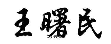胡問遂王曙民行書個性簽名怎么寫