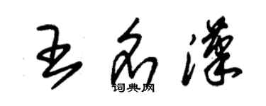 朱錫榮王名漢草書個性簽名怎么寫