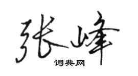 駱恆光張峰行書個性簽名怎么寫