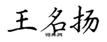 丁謙王名揚楷書個性簽名怎么寫