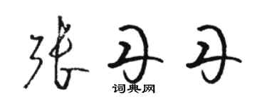 駱恆光張丹丹草書個性簽名怎么寫