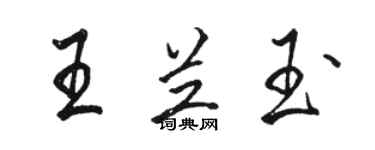 駱恆光王蘭玉行書個性簽名怎么寫
