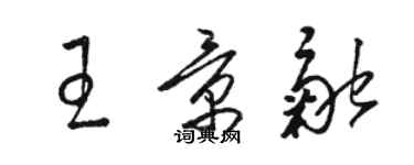 駱恆光王景融草書個性簽名怎么寫