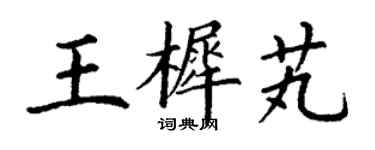 丁謙王樨芄楷書個性簽名怎么寫