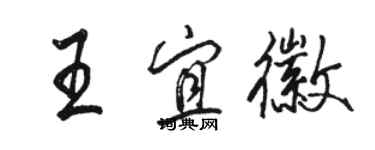 駱恆光王宜徽行書個性簽名怎么寫