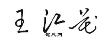 駱恆光王江花草書個性簽名怎么寫