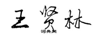 曾慶福王賢林行書個性簽名怎么寫