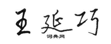 駱恆光王延巧行書個性簽名怎么寫