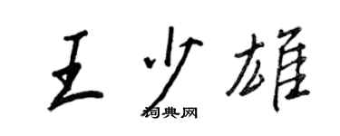 王正良王少雄行書個性簽名怎么寫