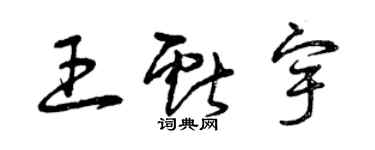 曾慶福王獻宇草書個性簽名怎么寫