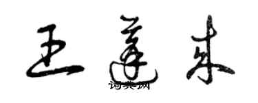 曾慶福王蓬來草書個性簽名怎么寫