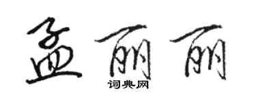 駱恆光孟麗麗行書個性簽名怎么寫