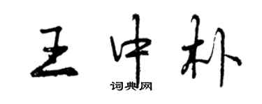 曾慶福王中朴行書個性簽名怎么寫