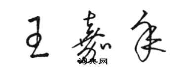 駱恆光王嘉年草書個性簽名怎么寫