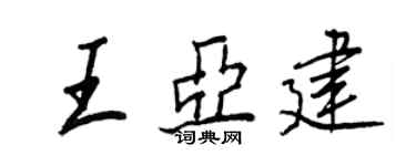 王正良王亞建行書個性簽名怎么寫