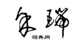 曾慶福余瑞草書個性簽名怎么寫