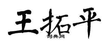 翁闓運王拓平楷書個性簽名怎么寫