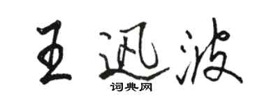 駱恆光王迅波行書個性簽名怎么寫