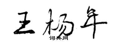 曾慶福王楊年行書個性簽名怎么寫