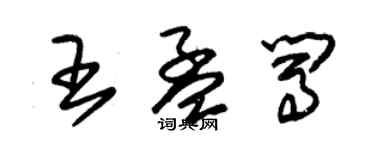 朱錫榮王孟闖草書個性簽名怎么寫