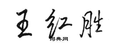 駱恆光王紅勝行書個性簽名怎么寫