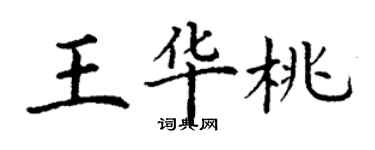 丁謙王華桃楷書個性簽名怎么寫