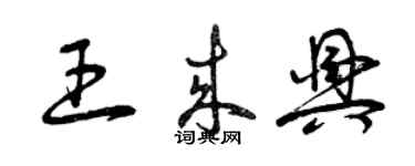 曾慶福王來興草書個性簽名怎么寫