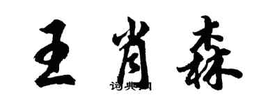 胡問遂王肖森行書個性簽名怎么寫