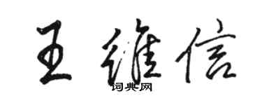 駱恆光王維信行書個性簽名怎么寫