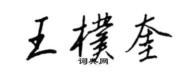 王正良王朴奎行書個性簽名怎么寫