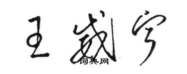 駱恆光王威寧草書個性簽名怎么寫