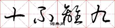 曾慶福十不離九草書怎么寫