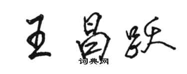 駱恆光王昌躍行書個性簽名怎么寫