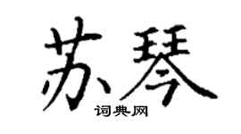 丁謙蘇琴楷書個性簽名怎么寫