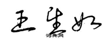 曾慶福王望如草書個性簽名怎么寫