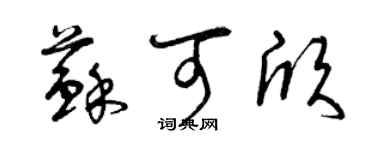 曾慶福蘇可欣草書個性簽名怎么寫