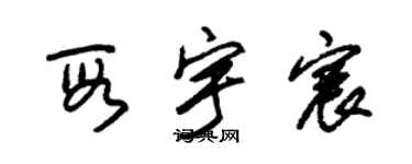 朱錫榮段宇宸草書個性簽名怎么寫
