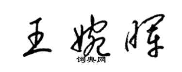 梁錦英王婉暉草書個性簽名怎么寫