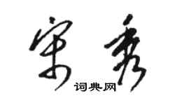 駱恆光宋秀草書個性簽名怎么寫