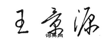 駱恆光王景源草書個性簽名怎么寫