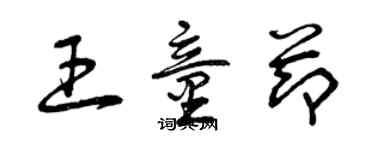 曾慶福王童節草書個性簽名怎么寫