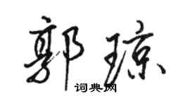 駱恆光郭瓊行書個性簽名怎么寫