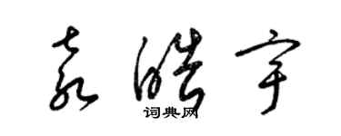 梁錦英袁皓宇草書個性簽名怎么寫