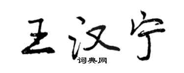 曾慶福王漢寧行書個性簽名怎么寫