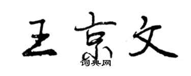 曾慶福王京文行書個性簽名怎么寫
