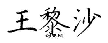 丁謙王黎沙楷書個性簽名怎么寫